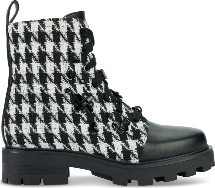 Karl Lagerfeld Paris Women's Makenzie Combat Booties - Black/ White - Image 2