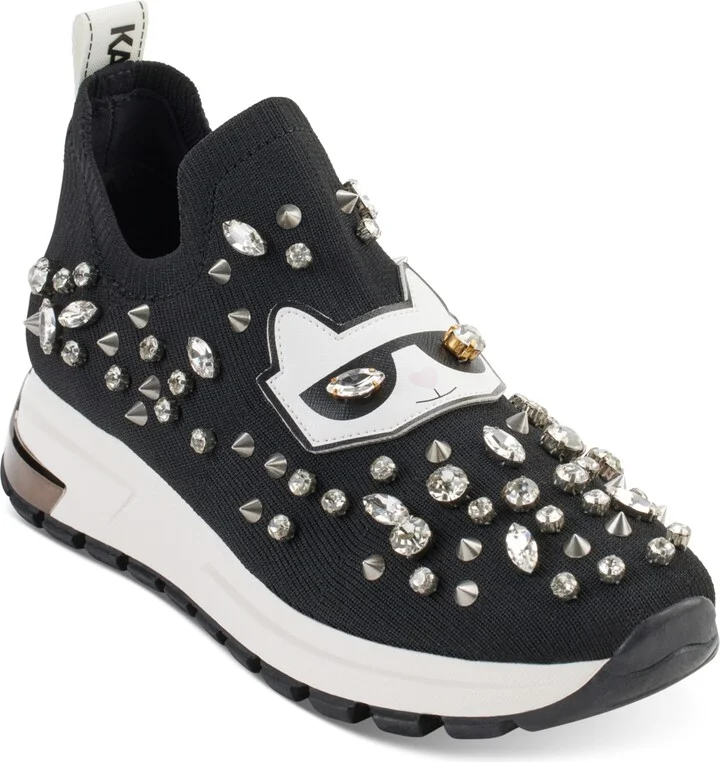 Karl Lagerfeld Paris Women's Malna Embellished Pull-On Sneakers