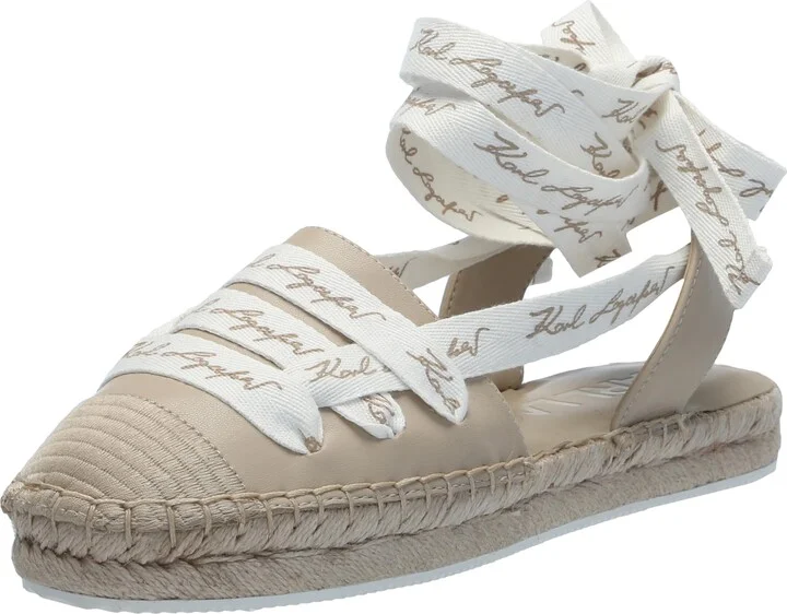 Karl Lagerfeld Paris Women's Mariko Ankle Wrap Espadrille Platform