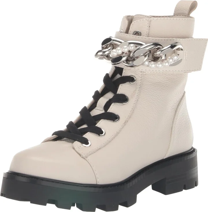 Karl Lagerfeld Paris Women's Maxi Chain Combat Boot Fashion