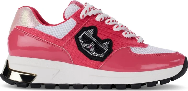 Karl Lagerfeld Paris Women's Mayu Lace-Up Sneakers - White/ Teaberry - Image 2