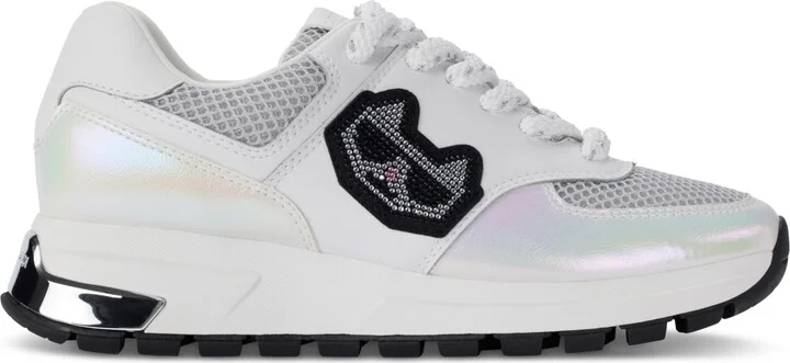 Karl Lagerfeld Paris Women's Mayu Lace-Up Sneakers - White/ Teaberry - Image 10