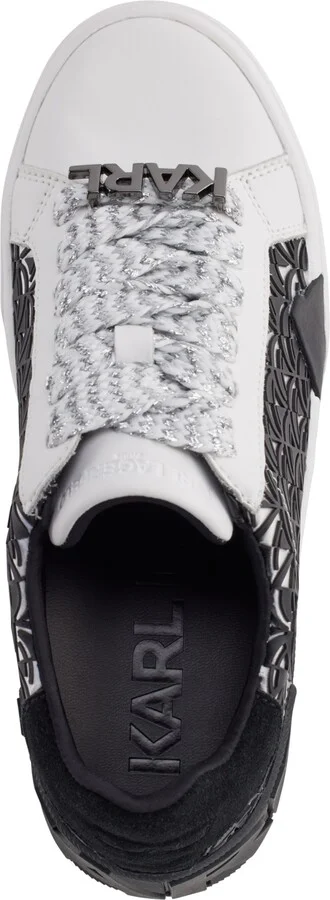 Karl Lagerfeld Paris Women's Melora Lace-Up Low-Top Sneakers - White/ Black - Image 4
