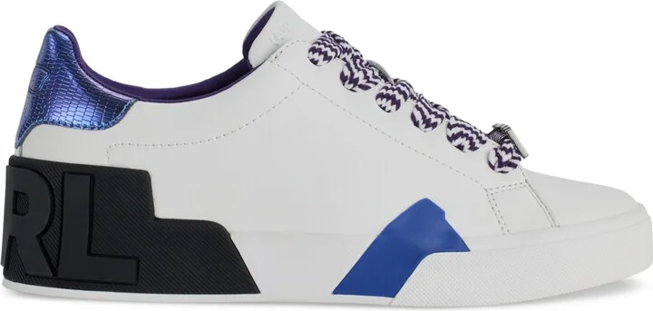 Karl Lagerfeld Paris Women's Melora Lace-Up Low-Top Sneakers - White/ Black - Image 6