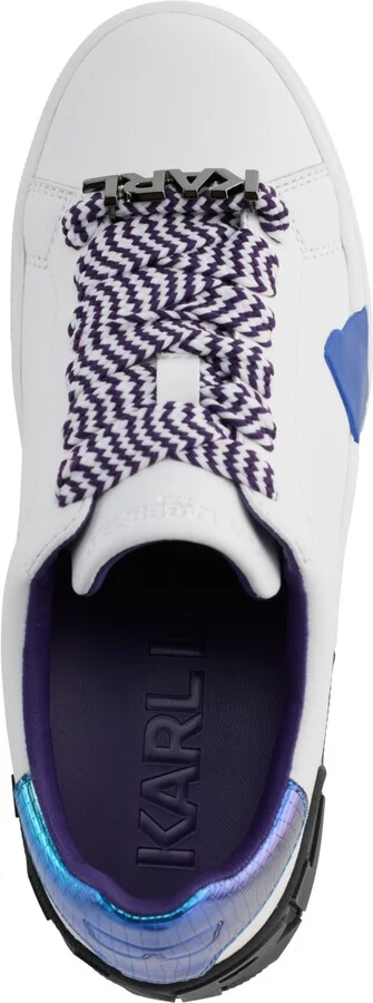 Karl Lagerfeld Paris Women's Melora Lace-Up Low-Top Sneakers - White/ Black - Image 8