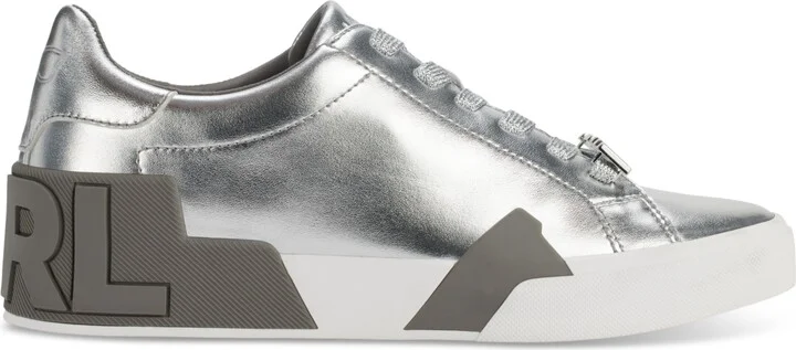 Karl Lagerfeld Paris Women's Melora Lace-Up Low-Top Sneakers - White/ Black - Image 10