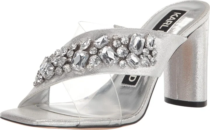Karl Lagerfeld Paris Women's Rosina Crisscross Heeled Sandal