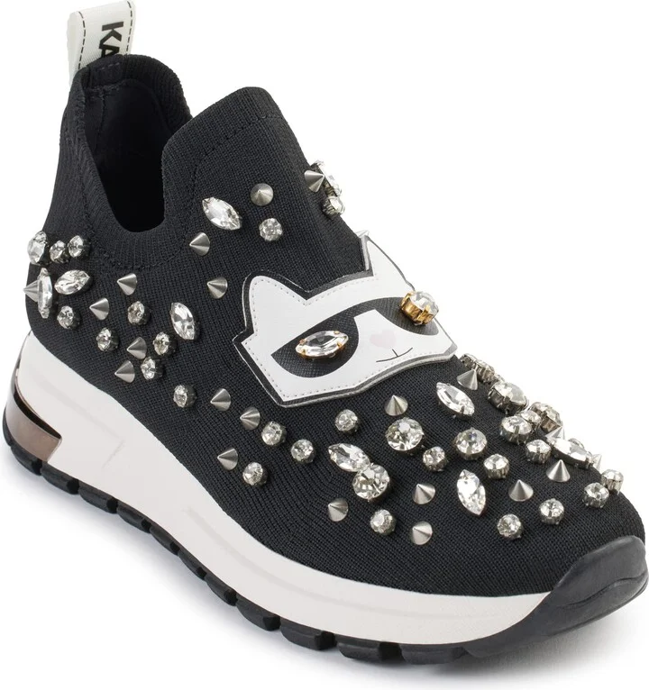 KARL LAGERFELD PARIS Women's Slip-on Malna Knit Sneaker