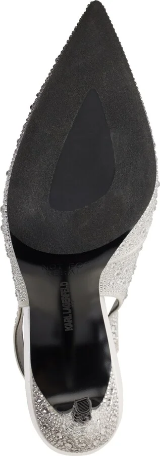 Karl Lagerfeld Paris Women's Slip-On Pointed-Toe Slingback Pumps - 005:Black/white - Image 5