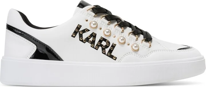 Karl Lagerfeld Paris Women's Stazie Lace-Up Athletic Sneakers - Bright White/ Black - Image 2
