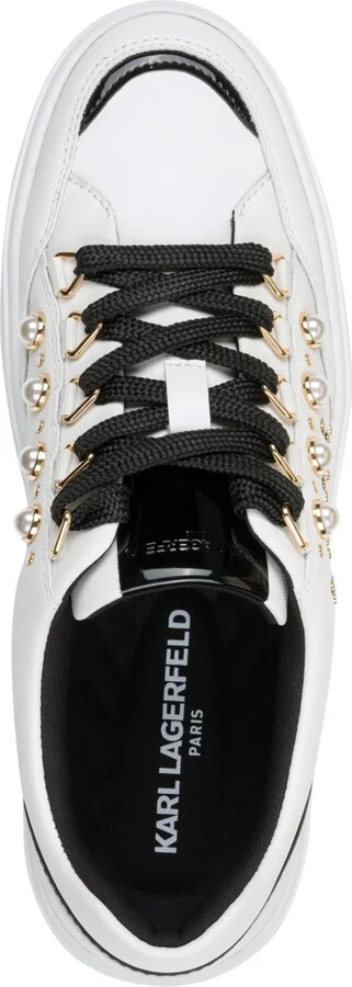 Karl Lagerfeld Paris Women's Stazie Lace-Up Athletic Sneakers - Bright White/ Black - Image 4