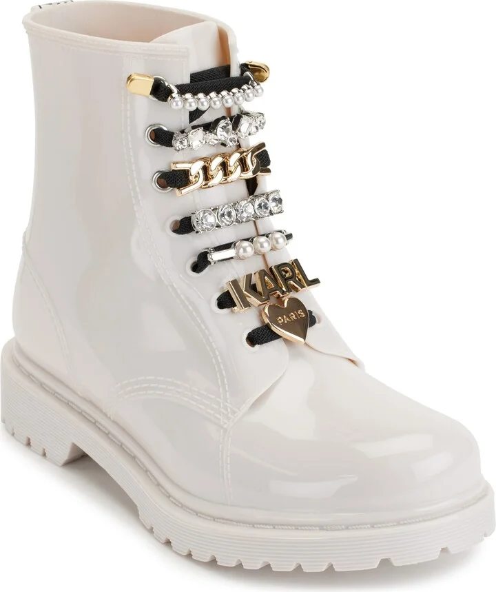 Karl Lagerfeld Paris Women's Topanga Rain Combat Boot