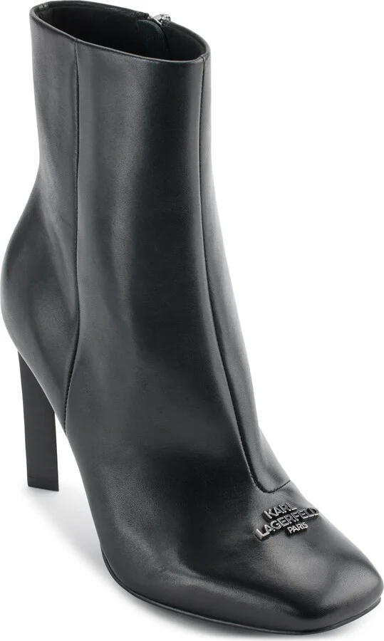 Karl Lagerfeld Paris Women's Vica Heeled Bootie Ankle Boot