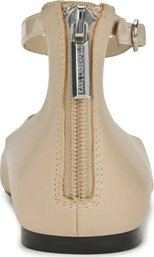 Karl Lagerfeld Paris Women's Zyvia Logo Ankle Strap Flats - Image 7