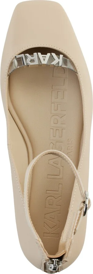 Karl Lagerfeld Paris Women's Zyvia Logo Ankle Strap Flats - Image 8