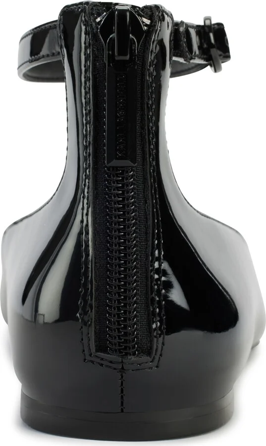 Karl Lagerfeld Paris Women's Zyvia Logo Ankle Strap Flats - Image 11