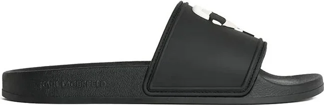 Karl Lagerfeld Patch Embellished Slip-On Slides