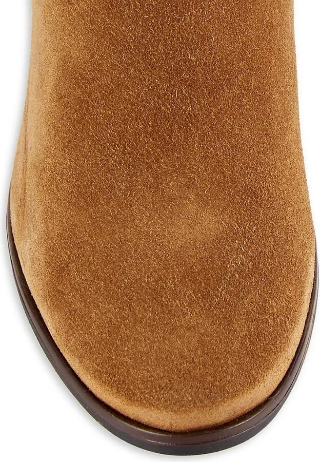 Karla 58MM Stacked Heel Suede Knee Boots - Image 5