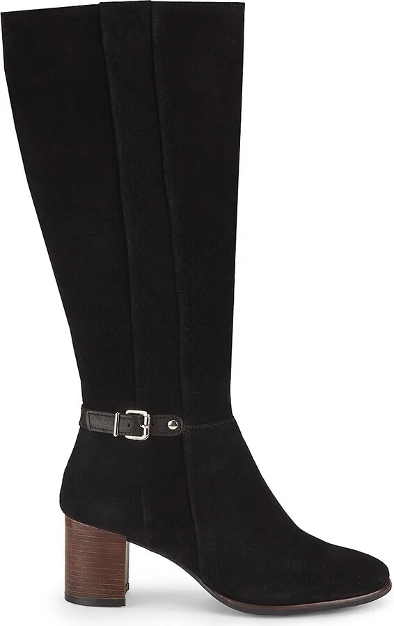 Karla 58MM Stacked Heel Suede Knee Boots