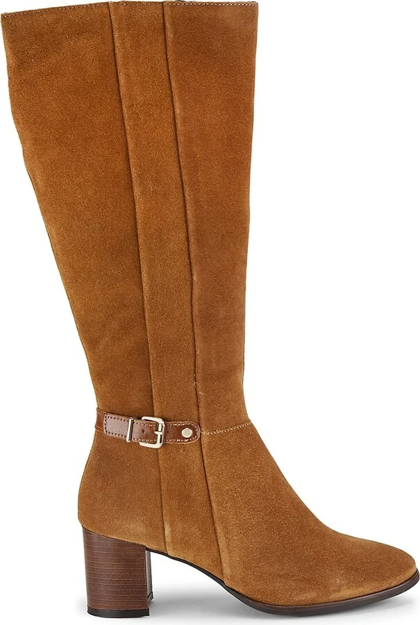 Karla 58MM Stacked Heel Suede Knee Boots