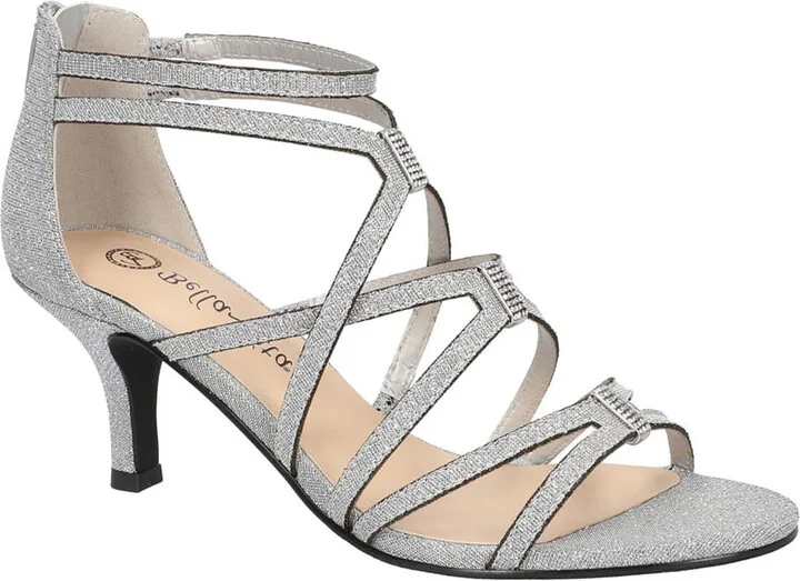 Karlette Womens Caged Glitter Gladiator Sandals