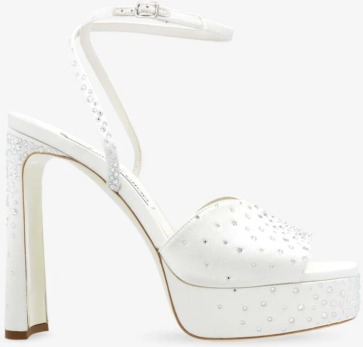 Karli 125 Crystal Satin Platform Sandals