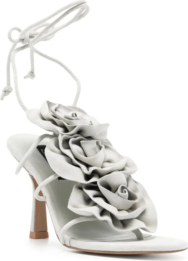 Karli 90mm floral-appliqué sandals - Image 2