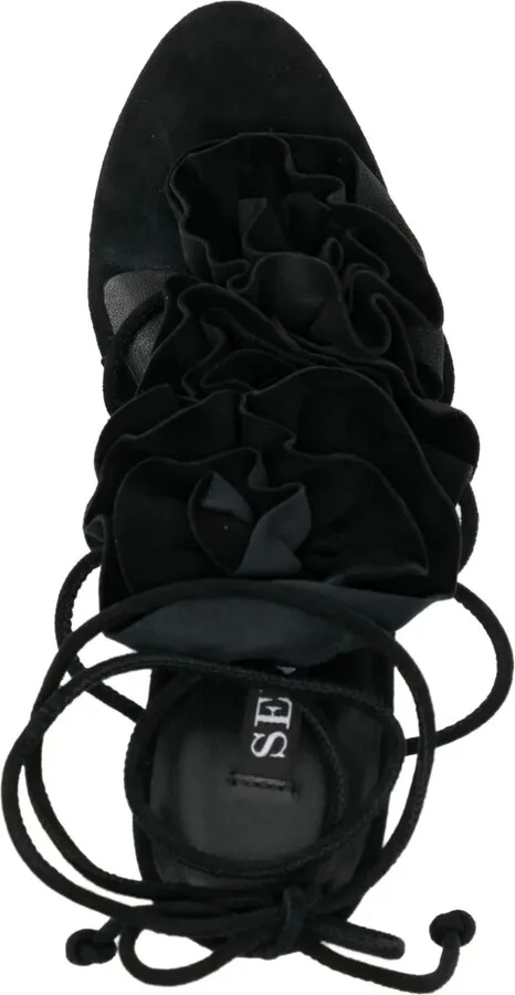 Karli 90mm floral-appliqué sandals - Image 4