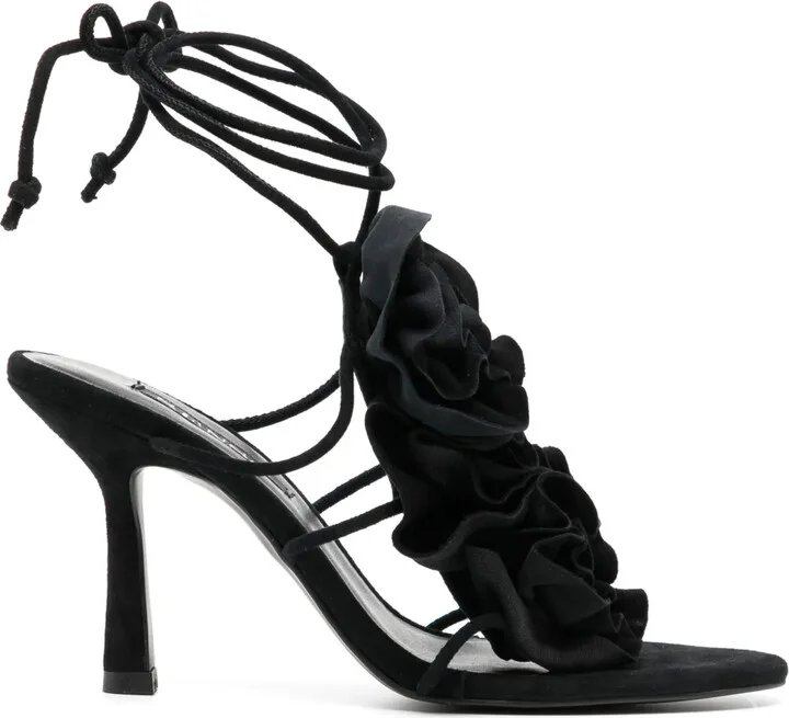 Karli 90mm floral-appliqué sandals