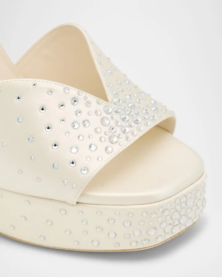 Karli Satin Crystal Ankle-Strap Platform Sandals - Image 2