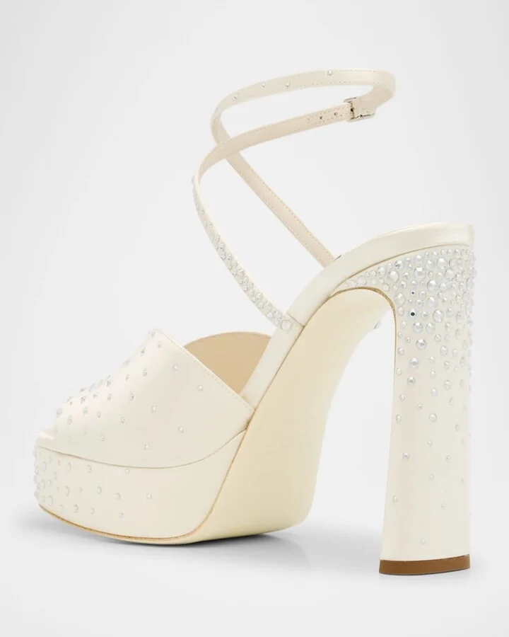 Karli Satin Crystal Ankle-Strap Platform Sandals - Image 8