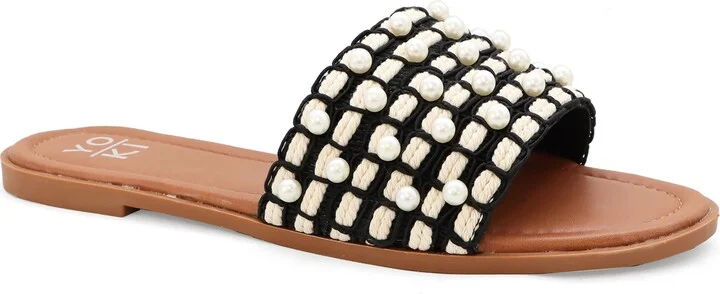 Karmen Faux Pearl Slide Sandal