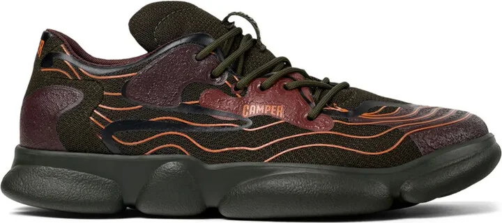 Karst wave-print lace-up sneakers