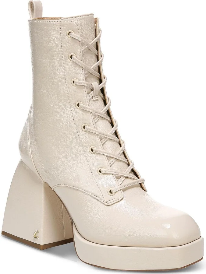 Karter Womens Faux Leather Lace-Up Ankle Boots