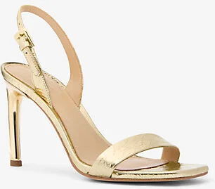 Kasia Crackled Metallic Leather Sandal