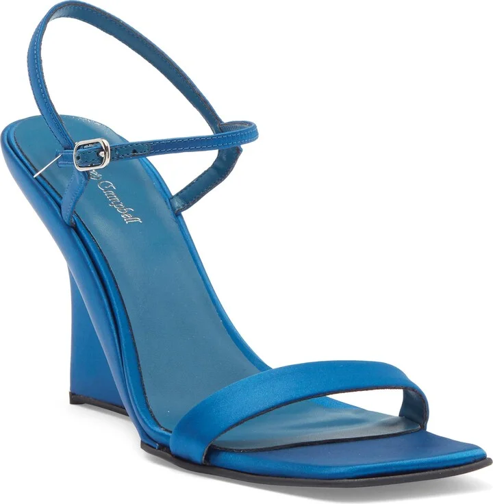 Kassandra Satin Ankle Strap Wedge Sandal