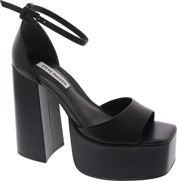 KASSIANI Womens Open Toe Ankle Strap Platform Heels