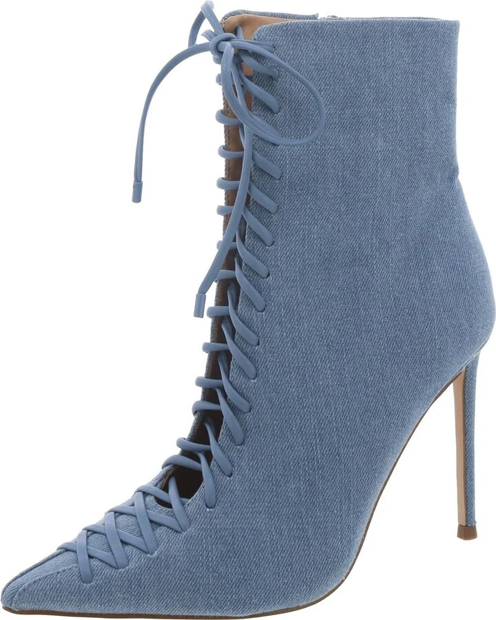 Katari Womens Zipper Lace-Up Ankle Boots