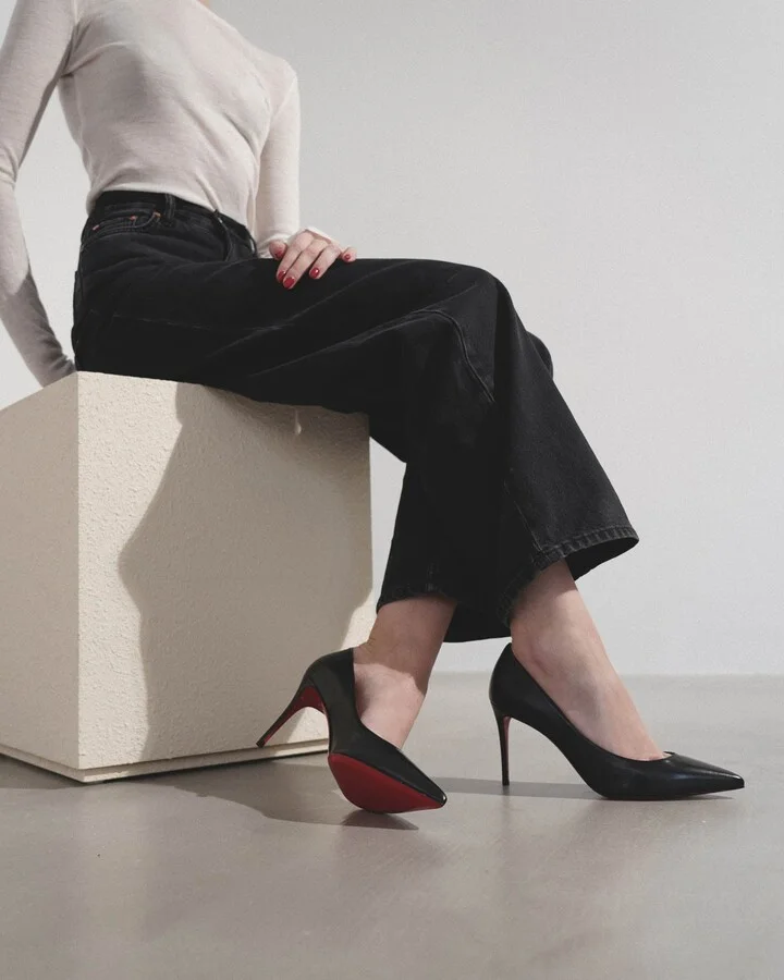 Kate 85 black leather pumps - Image 2