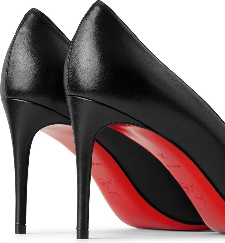 Kate 85 black leather pumps - Image 5