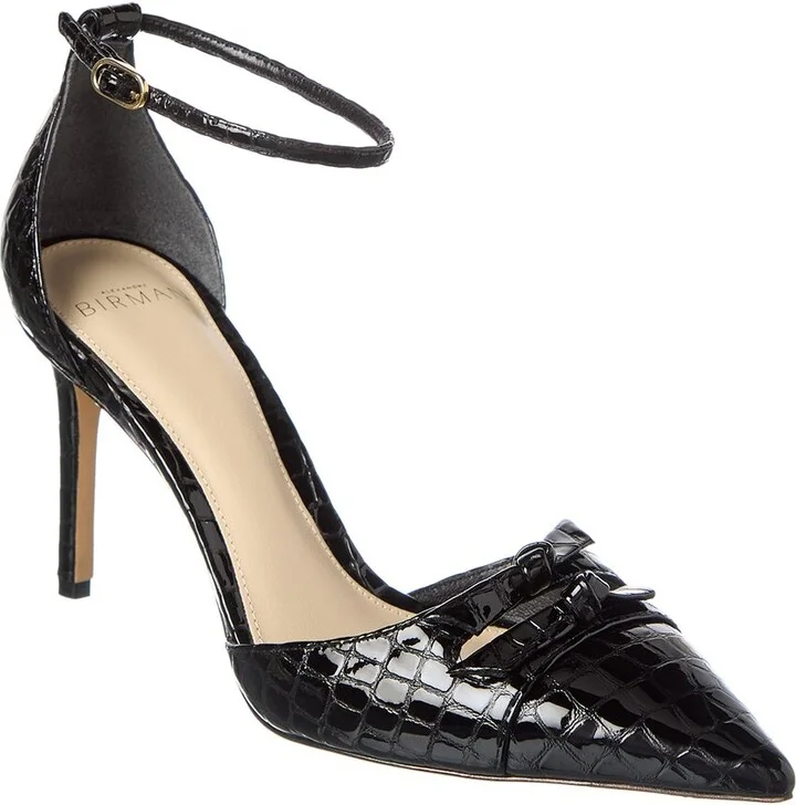 Kate 85 Croc-Embossed Patent Pump