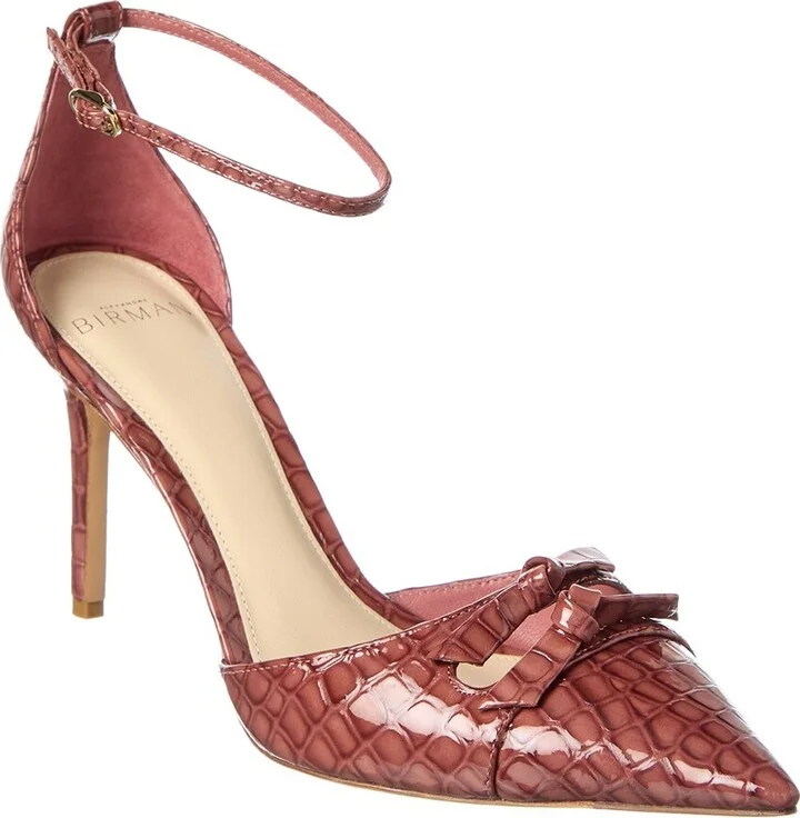Kate 85 Croc-Embossed Patent Pump