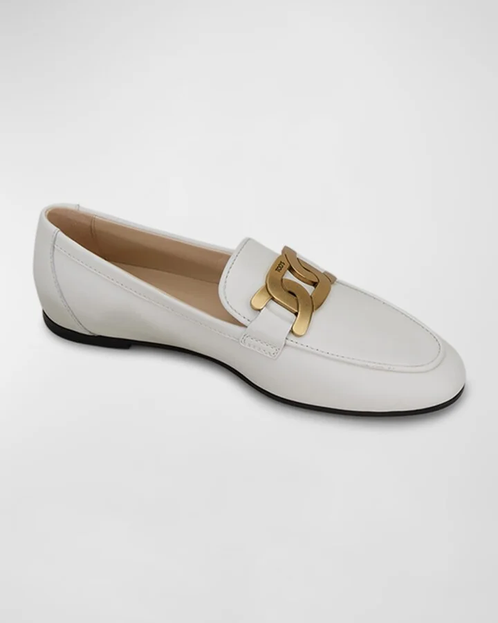 Kate Chain Calfskin Flat Loafers - Image 2