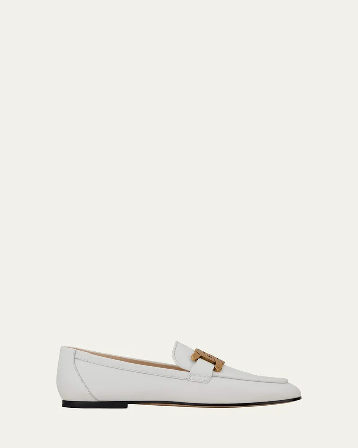 Kate Chain Calfskin Flat Loafers