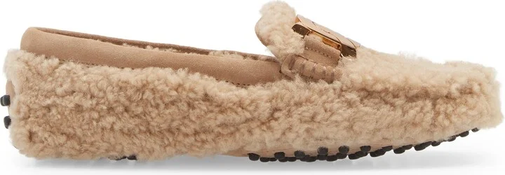 Kate Chain Detail Genuine Shearling Driving Shoe - Image 3