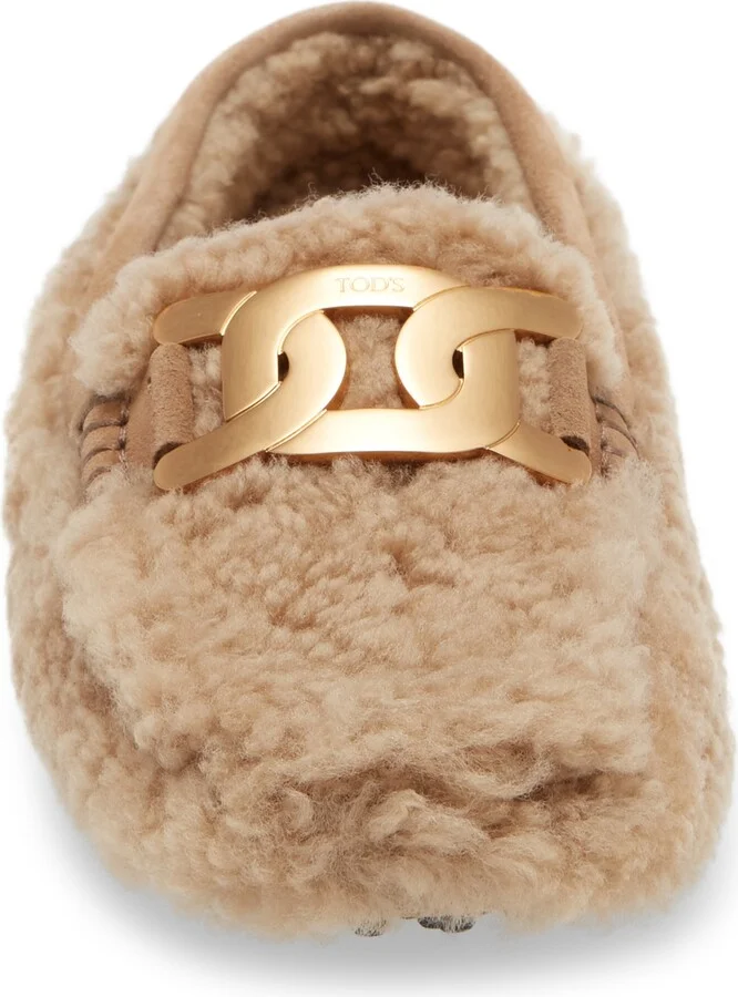 Kate Chain Detail Genuine Shearling Driving Shoe - Image 4