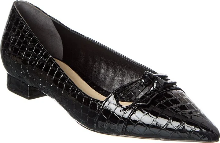 Kate Croc-Embossed Patent Flat