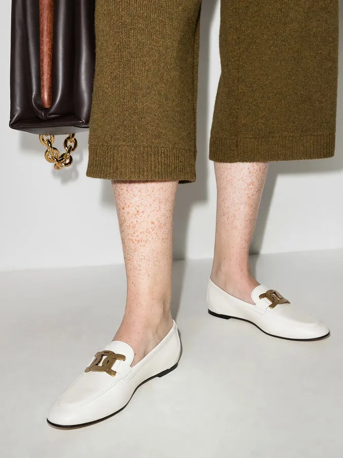 Kate gold-chain leather loafers - Image 3