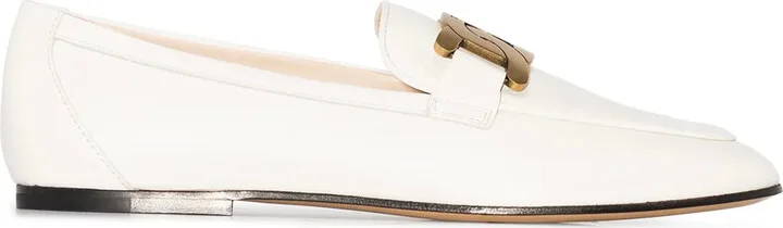 Kate gold-chain leather loafers