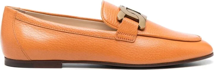 Kate gold-chain leather loafers